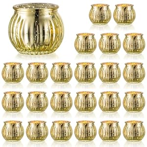 NUPTIO Glas Teelichthalter Gold, 24 Stück