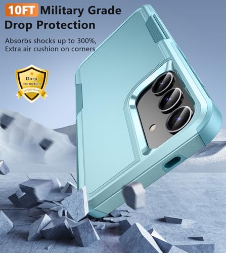 Image of FNTCASE for Samsung Galaxy S25-Plus Case: S24-Plus Dual Layer Shockproof Protective Cell Phone Cover Military Grade Drop Proof Protection Hybrid Matte Textured Rugged Hard Phonecase (Mint Green)