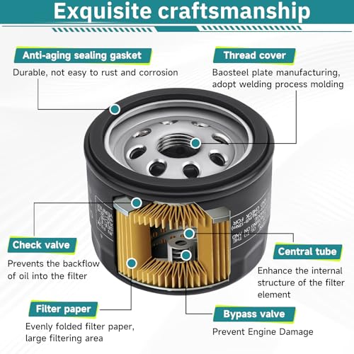 Image of 49065-0721 Oil Filter 49065-7007 for Kawasaki FR691V FR651V 2PCS | Compatible with Kawasaki FR691V FR541V, FR600V, FR651V, FR730V, FS481V, FS541V, FS600V, FS651V, FS691V, FS730V Engine