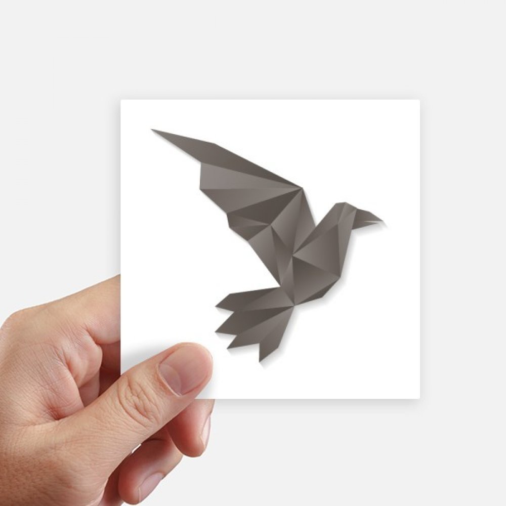 Autocollants carrés corbeau origami 10CM pour habiller les murs et les ordinateurs