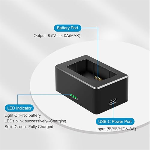 Miniatura 2 de Mavic Mini 3 Pro Cargador de batería USB, concentrador de carga con dos cables de carga para D JI Mini 3 Pro/Mavic Mini 3, QC3.0 PD carga rápida