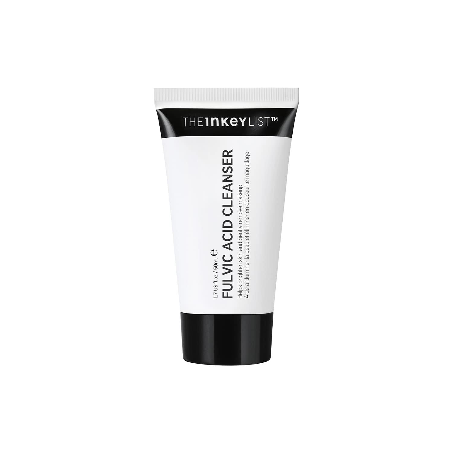 The INKEY List Mini Fulvic Acid Brightening Cleanser, Gel Face Cleanser Gently Exfoliates and Removes Makeup, Improves Uneven Skin Tone, Travel Size, 1 Pack, 1.69 Fl Oz