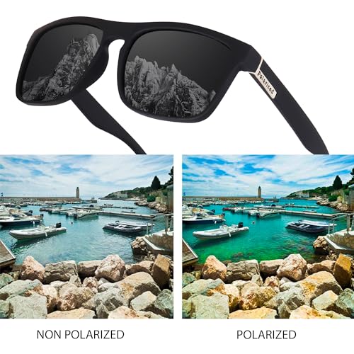 Image of CREEK Premium Square Polarized Sunglasses | UV Protection Sunglasses | Light Weight, Durable, Matt Finished, Premium Looks | TR90 Sunglasses | Men & Women | Medium