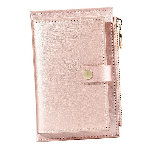 PartyKindom 1pc Pu Leather Zipper Purse Creative Change Wallet Multiple Card Slots Women Shiny Iridescent Design for Cash Cards and for