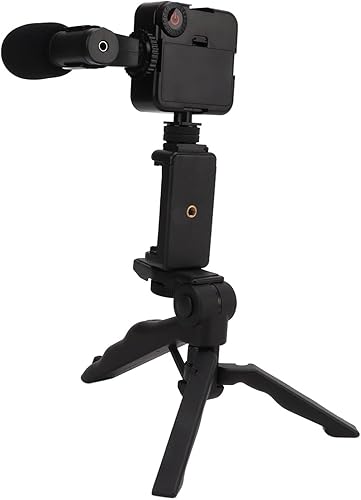 Miniatura 2 de Kit de trípode de micrófono de luz de relleno de video LED para grabación de fotografía de cámara de teléfono