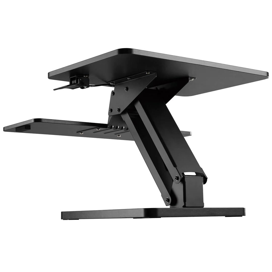 Worktrainer - UPdesk One Zwart - Hoogte 16-44,5 cm - Werkblad 40 x 60 cm - Zit Sta Verhoger - Bureau verhoger - Gasveer handbediening