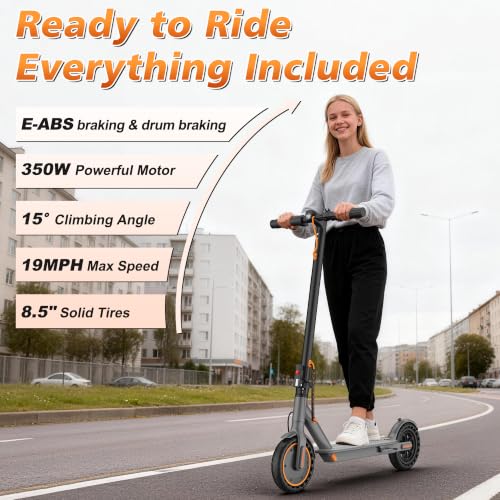 Image of VOLPAM Electric Scooter, 350W /500W /800W /1000W /250W Powerful Motor & 19 /22 / 9 MPH Top Speed, 16-28-10 Miles Long Range, Folding E Scooter Choice