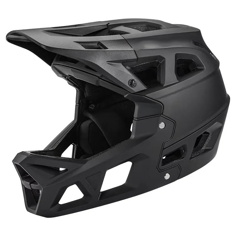 Casco Bici Casco de Ciclismo MTB Bicicleta montaña Cara Completa for Hombres Accesorios Carreras for Bicicletas for Adultos Fuera Carretera(All Black,M(54-58CM))