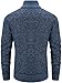 VtuAOL Men's Casual Stand Collar Full Zip Sweater Thick Knitted Cardigan Winter Coat Blue US L