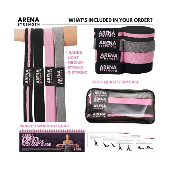 Arena Strength Long Fabric Full Body Resistance Bands, Set of 4 - Image 2