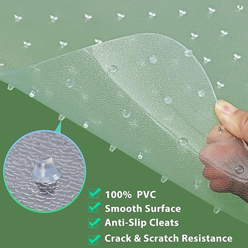 Super Deal SD0711 Upgraded 48 Inch X 36 Inch Transparent Office Mat Chair Mat, Heavy Duty Carpets With Lip For Hardwood Floor, Rug Carpet Floor Computer Desk Low And Medium Pile Carpets thumb #6