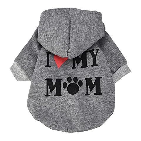 Ydsxlp Dog Jumper Dog Hoodie Cotton Pet Sweater Fleece Cat Jumper Dog Jumper Warm Hoodies Coat Jumper Small and Medium Pets, A-Grey, XS Cover