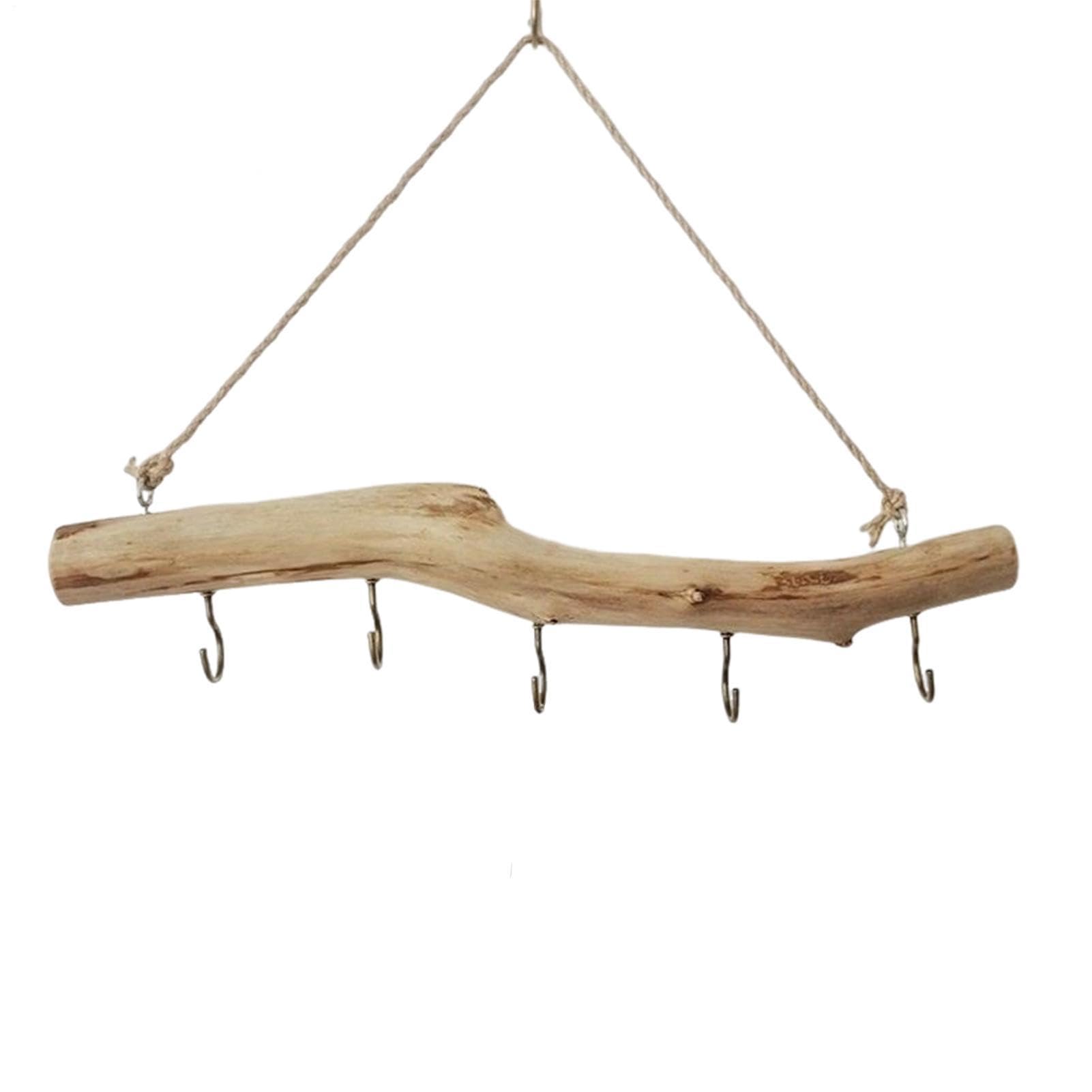 Rustikaler Holzzweig zum Aufhängen, Wanddekoration für -Styling, natürliches Holzmaterial mit Bindfaden, hängendes Design, dekoratives für Fotos, Pflanzen, Ornamente