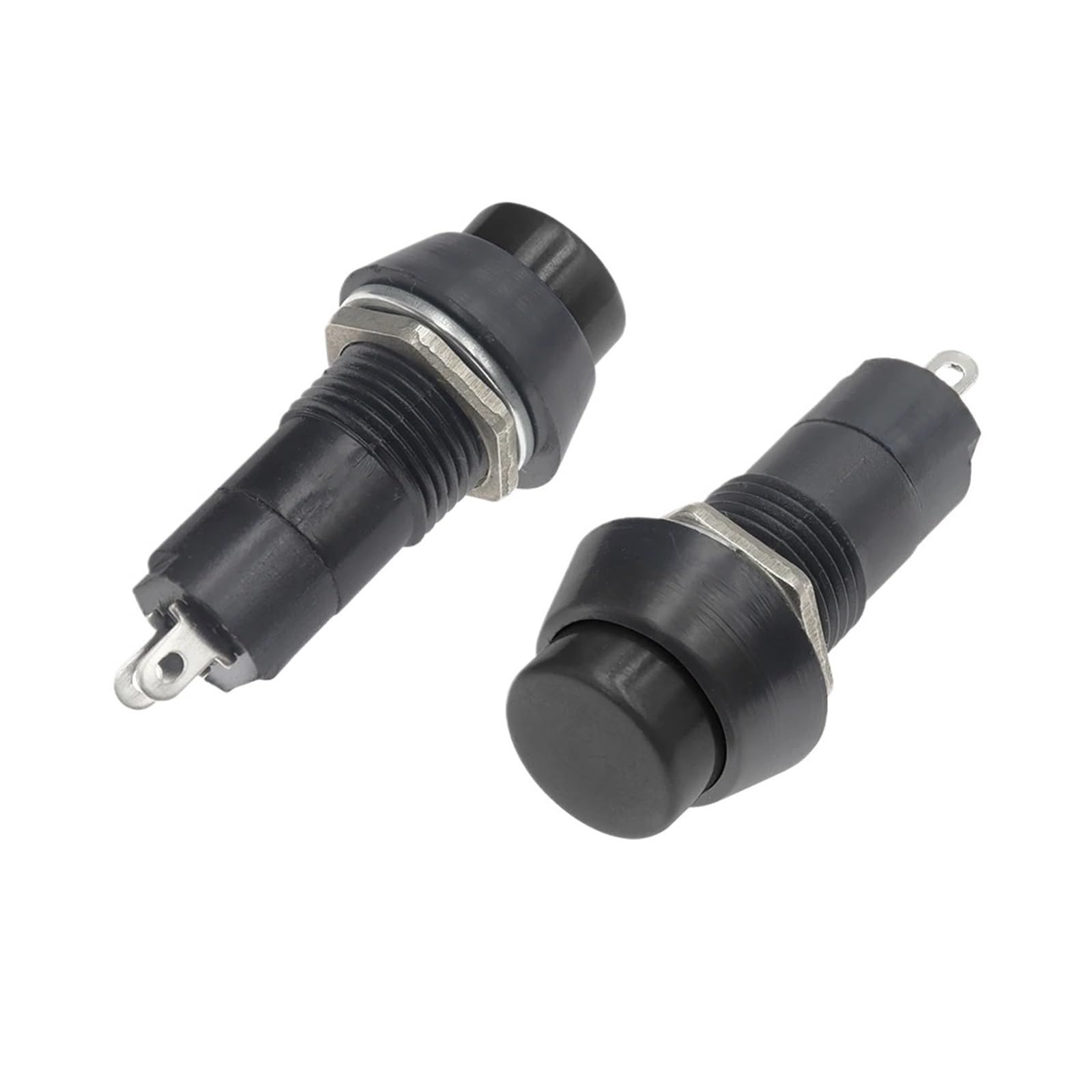 AUOQKQUT 1pcs Black Momentary PBS-11A 12mm Push Button Switch Latching Switchs 1A 250V AC 2PIN PBS-11B