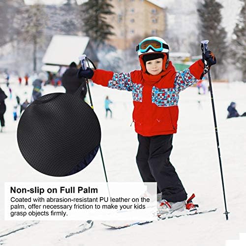 QKURT Kids Ski Gloves, Winter Windproof Snow Mittens Thermal Insulation Mitts Girls Boys Cold Weather Gloves for 2~5 Years Old Kids Sledding Snowboard Skating Cycling Running and Outdoor Activities