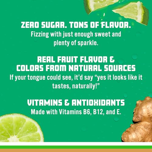 Image of Sparkling Ice, Ginger Lime Sparkling Water, Zero Sugar Flavored Water, with Vitamins and Antioxidants, Low Calorie Beverage, 17 fl oz Bottles (Pack of 12)