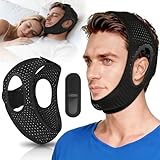 Anti Snoring Chin Strap for Sleeping – Effective Airflow Jaw Strap for Sleep, Comfortable for Snore Stopper & Improve Sleep, Anti Snore Chin Strap for Snoring - Men & Women, Black, M