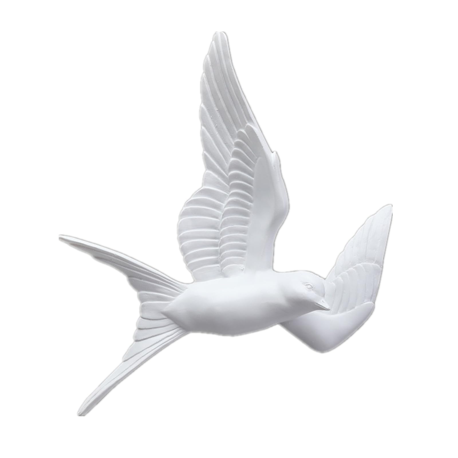 Resin Swallows Wall Sculptures,3D Flying Swallow Hanging Wall Decor,Bird Statue Wall Art Ornament Sculptures for Home Living Room Bedroom (White, A)