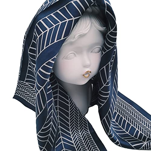 Small Square 100% Pure Mulberry Silk Scarf for Women Neckerchief Headscarf 21" x 21" by WINSLY (DB Leave)3