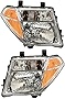Evan-Fischer Headlight Set Compatible with 2005-2008 Nissan Frontier 2005-2007 Pathfinder Left Driver and Right Passenger Side Halogen With bulb(s)