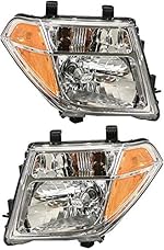 Evan-Fischer Headlight Set Compatible with 2005-2008 Nissan Frontier 2005-2007 Pathfinder Left Driver and Right Passenger Side Halogen With bulb(s)