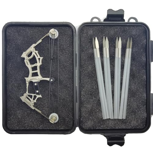 Mini Compound Bow and Arrow Set Stainless Steel Bow and Arrow Adult for Hunting and Archery Enthusiasts Fun Gift for...