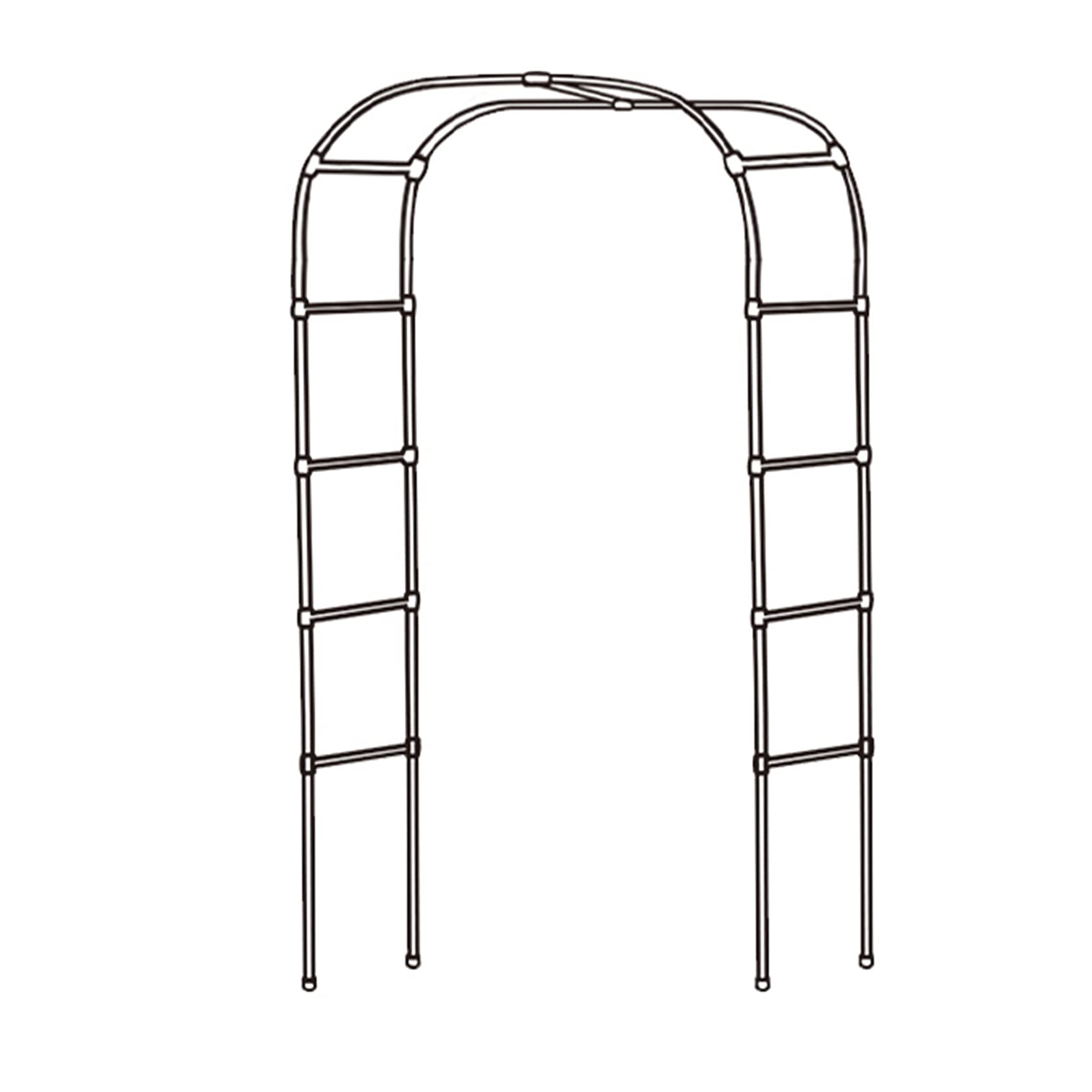 Metalowy łuk dekoracyjny, pergola ogrodowa, łuk dla roślin pnących, idealny na trawnik, patio, dziedziniec, dekoracje ślubne, 7,5 stopy (szer. 1,5 m, czarny)