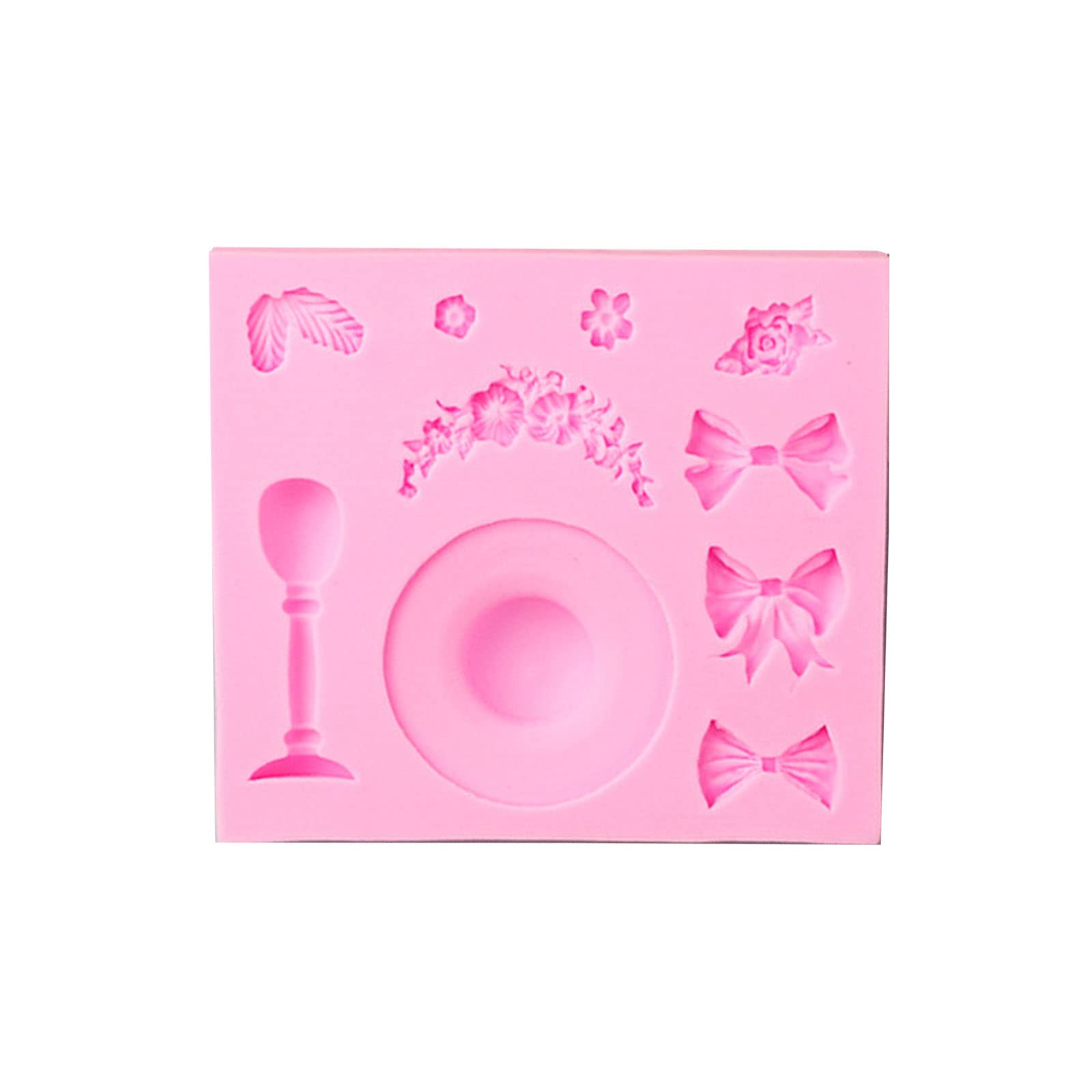 Xinsheinelry Hat Bowknot Flower Silicone Mold Fondant Cake Mold Baking Tool for Making Chocolate, Candy, Handmade-Soap Fondant Molds for Cake Decorating Christmas