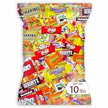 Individually Wrapped Mini Candy & Chocolate Mix - 10 lb Bulk Candy Assortment - Pinata Stuffer Candies Variety Pack, Office CandyBowl Treats - Sweet & Chocolatey Flavors - Fathers Day