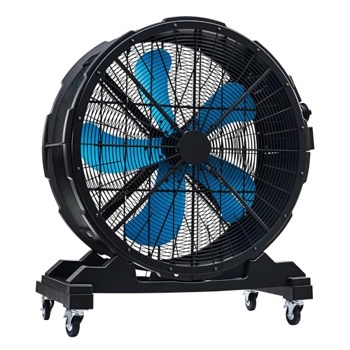 Image of Albott 36 Inch Industrial Drum Fan, 500W Plastic High Velocity Floor Fan with Wheels and Stepless Variable Speed, Air Flow 15,300 CFM, Ideal for Commercial, Garage, Warehouse, Workshop, Factory