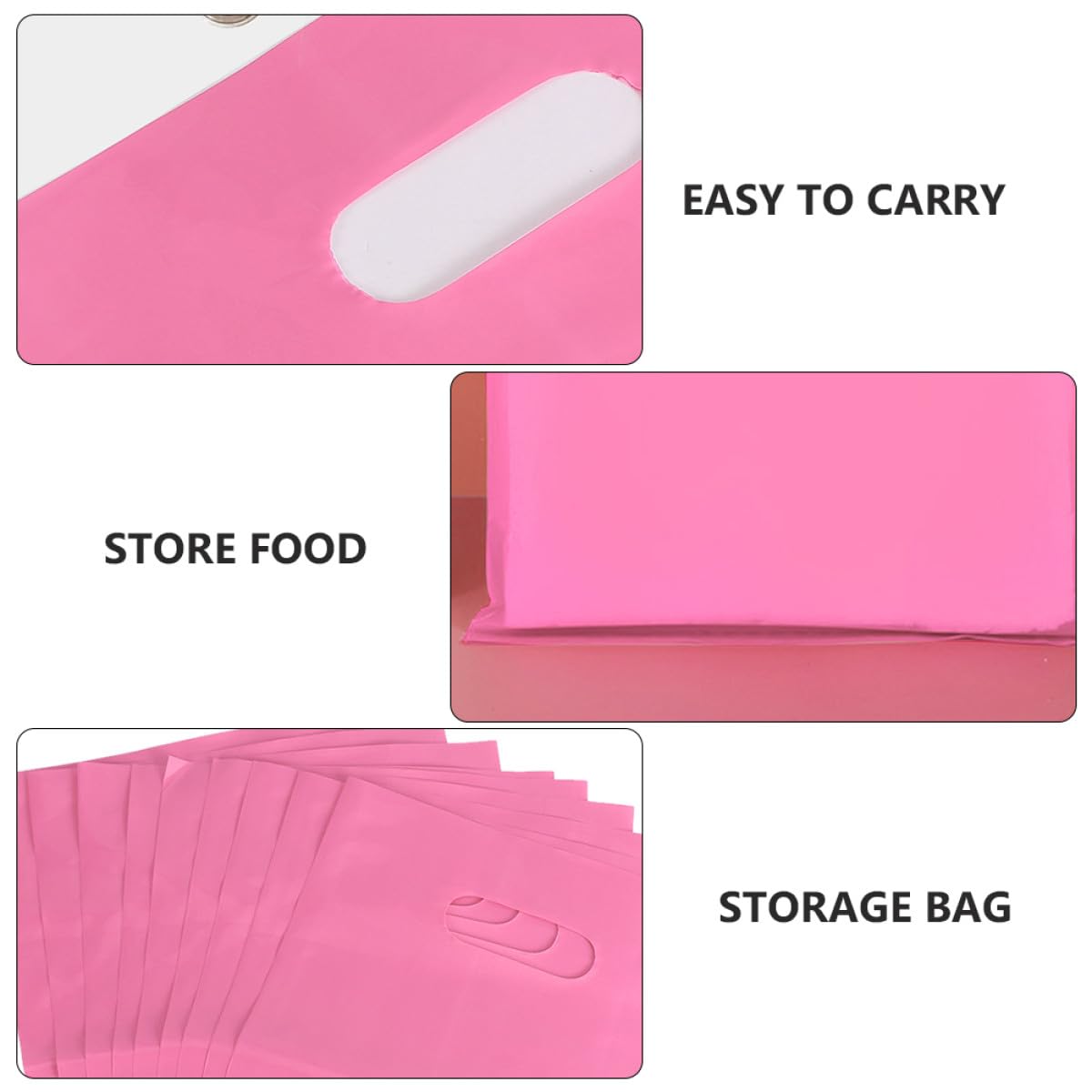 100 Stück Kunststoff Aufbewahrungsbeutel für Lebensmittel Leichte Rosa Verpackungsbeutel Flache Beutel für Party Dekoration und Vielseitige Nutzung