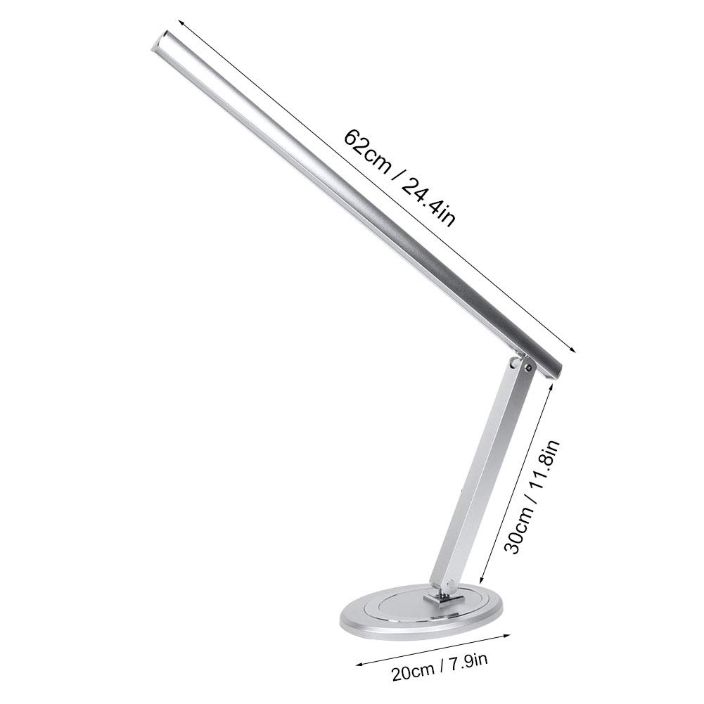FTVOGUE LED-Schreibtischlampe, Metall, Faltbare Schreibtischlampe, USB-betrieben, 5 V, Augenschonend, 131 Bis 140 Fahrenheit, LED-Tischlampe für Zuhause, Büro, Lesen, Studium