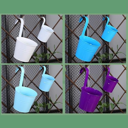 Pots de fleurs en métal avec trou de drainage et suspensions amovibles - 8