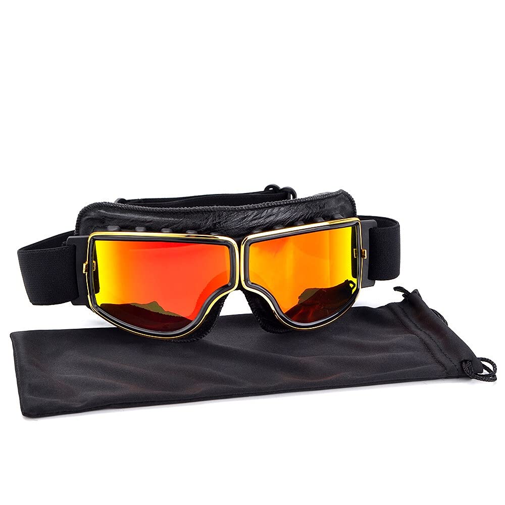 Vintage Vintage Vintage Pilote Scooter Extérieur Dirt Vélo Lunettes de soleil Lunettes de soleil Rétro Motocross Verres pour Harley Casque