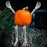 WinnerWhy Set of 4 Pumpkin Arms and Legs, Outdoor Halloween Pumpkin Decor Plastic Bones Skeleton Decoration with Movable Posable Joints for Outdoor Halloween Party Decor