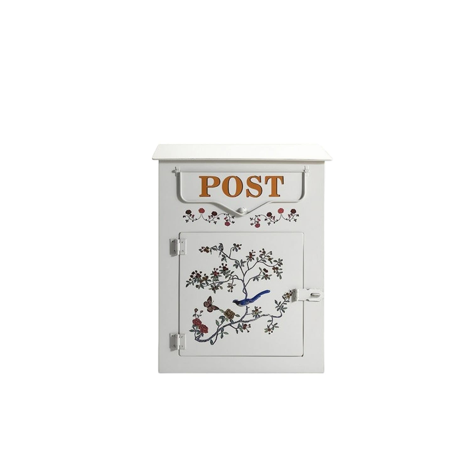 Decorative Mailbox with Lock Secure Wall Mount Mailbox Lockable Locking Mail Box Outdoor for Homeowners, Entryway, Porch, White 2416-image-22