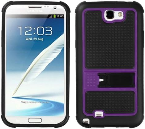 MYBAT SAMGNIICASKGM3062NP Soft Gummy Armor Stand Protective Case for Samsung Galaxy Note 2-1 Pack - Retail Packaging - Purple