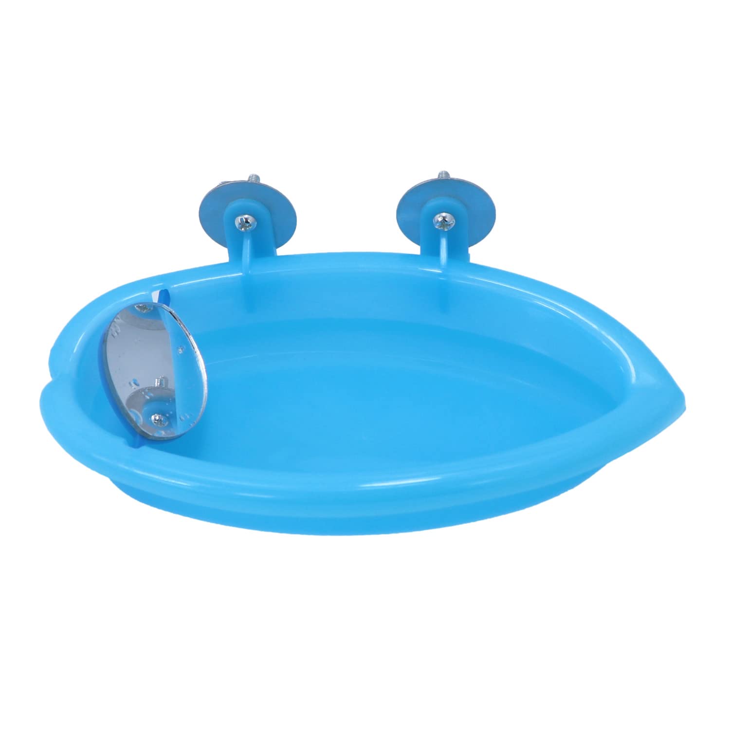 Wontee Bird Bath Parrot Bathing Tub Bird Mirror with Perch Toys for Budgies Parakeets Cockatiels Lovebirds Finches Canaries (Blue (B)) - image 6