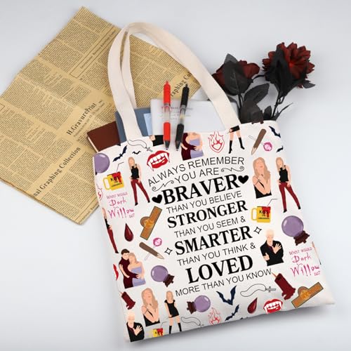 Bolso tipo tote inspirado en BTVS, bolso de hombro con personajes de BTVS, regalo para fans de BTVS, mercancía oficial de BTVS miniatura 4
