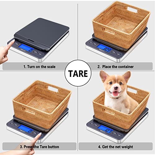 Image of THINKSCALE 86lb Package Shipping Scale, 0.1oz Digital Postal Scale Flip-Up | Hold /Tare Function, LCD Display, Battery & AC Adapter Included, Desktop Scale for Mailing, Packages and Small Business