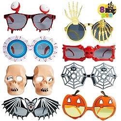 JOYIN 8 PCS Halloween Party Glasses for Kids, Funny Fake
