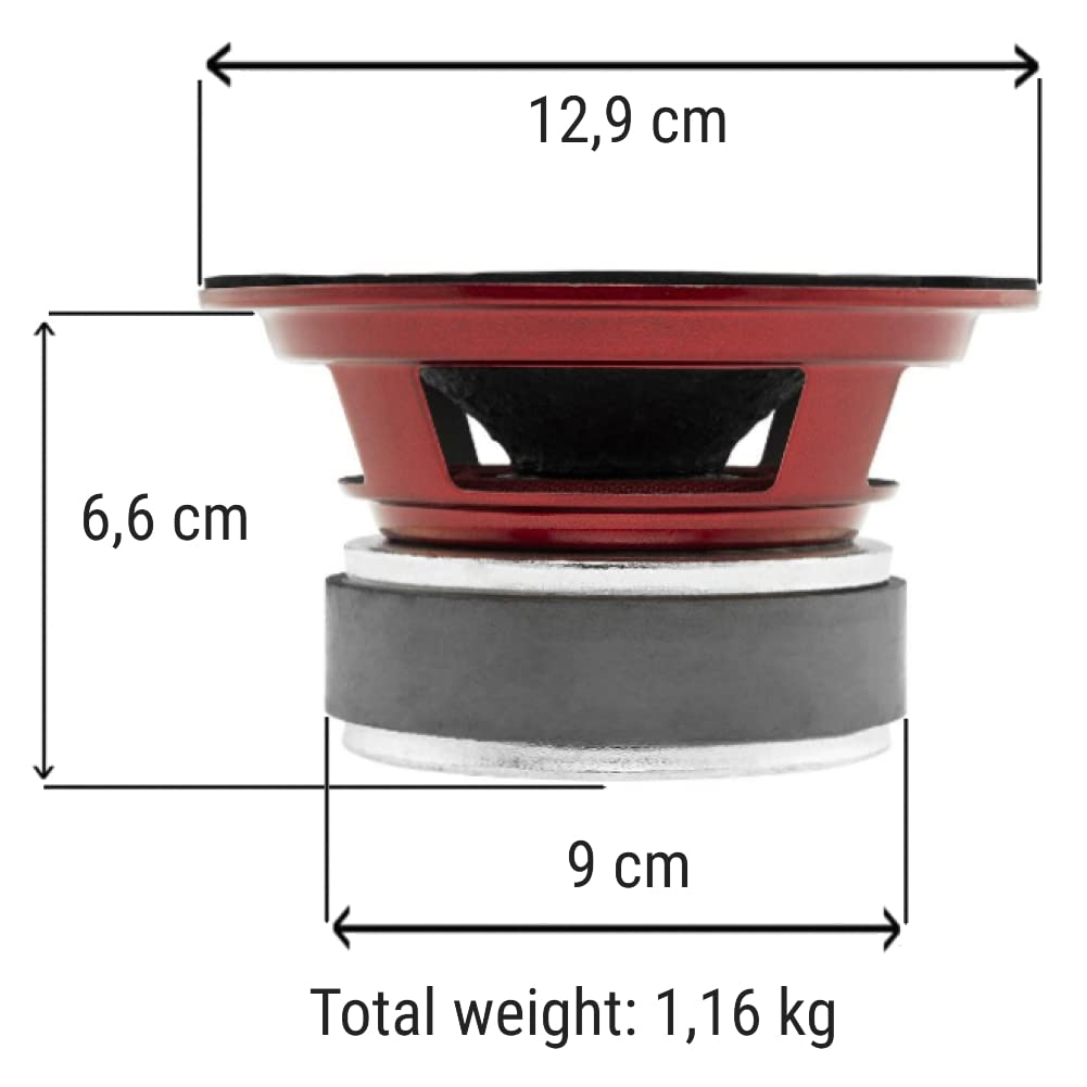 1 DS18 8PRO300MB-4 diffuseur Mid Bass 20 cm 200 mm 8 de diamètre, 150 Watts rms et 300 Watts Max, impédance 4 ohms, 97 DB spl, Portes de Voiture, 1 pièce