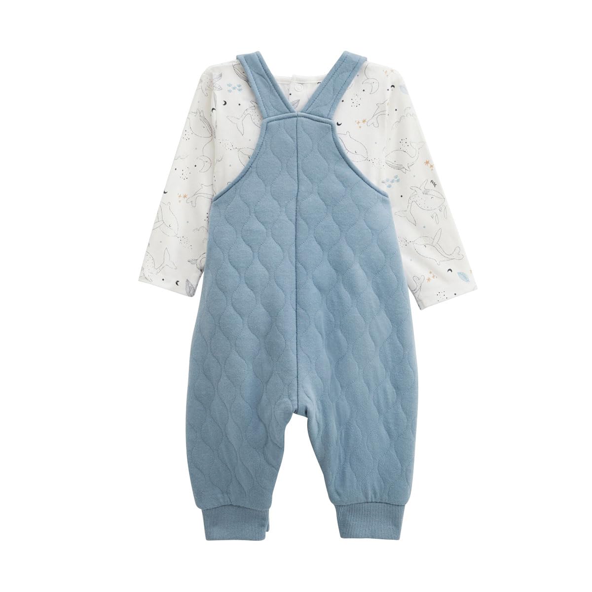 Petit Béguin - Ensemble salopette bébé en coton matelassé et t-shirt Petite Balade