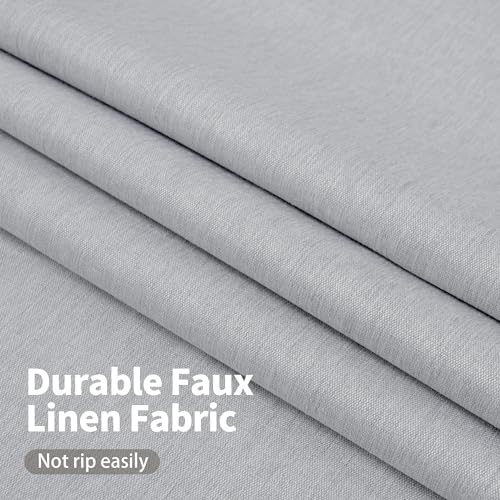 Image of YoungsTex 78 Inches Long Linen 100% Blackout Curtains for Bedroom, Thermal Insulated Drapes with Grommet Privacy for Officen Living Room Window, Light Grey, 2 Panels, 52 X 78 Inch