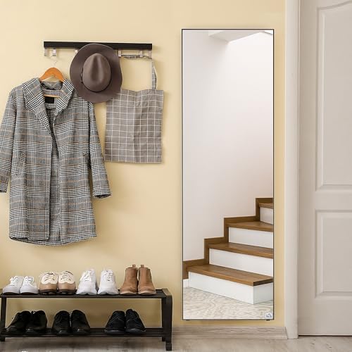 HOMCOM Espejo de Pie Cuerpo Entero con Marco de Aleación de Aluminio Espejo de Pared Rectangular...