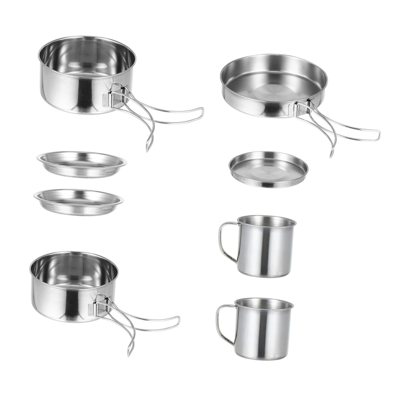 Toyvian Casserole de Camping Pliable en Acier Inoxydable, Lot 8 Pièces | Vaisselle Portable pour Randonnée et Activités Outdoor, Ensemble Argenté Résistant à L’usure, Halloween