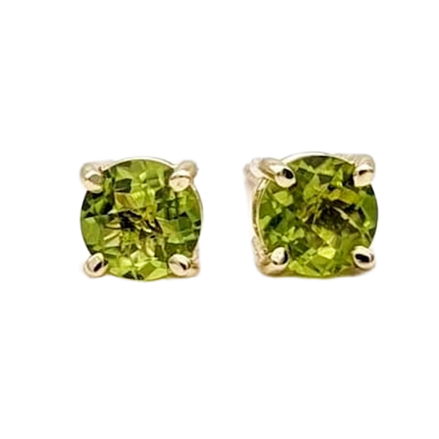 Puces d'oreilles en péridot naturel et argent 925 plaqué or d'exception - 5