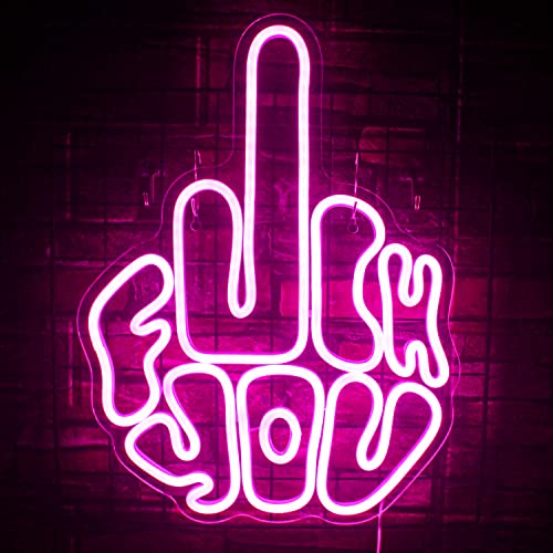 Image of Letters Gesture Neon Signs for Wall Pink LED Neon Lights USB Neon Wall Light Neon Bar Light Up Sign for Bedroom Party Pub Game Zone Decoration