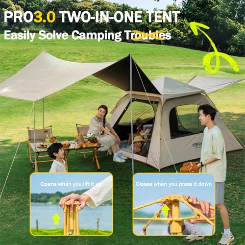 Carpa de Camping Exterior con Toldo para 4 a 6 Personas miniatura 2