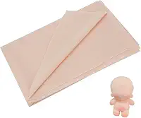 FINGERINSPIRE Tecido de tom de pele de 1,09 m de largura, cor bege antigo, tecido de pele para confecção de bonecas, poliéster, brilhante, tecido de pele de boneca, para costura, roupas, bolsas,